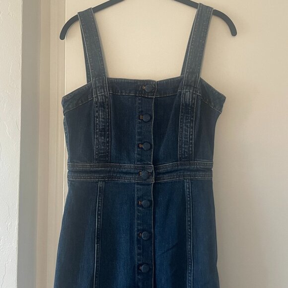 Madewell Denim Covered-Button Dress Size 2 - Picture 4 of 14